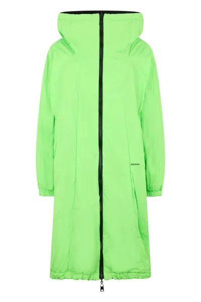 Red Valentino Long Lime Green Jacket With A Wide Elegant Collar.
