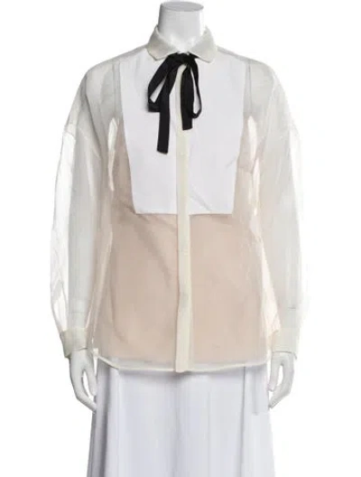 Pre-owned Red Valentino Long Sleeve Blouse In Neutral