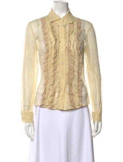 Pre-owned Red Valentino Long Sleeve Blouse In Neutrals
