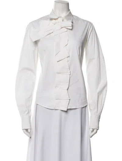 Pre-owned Red Valentino Long Sleeve Blouse In Neutrals