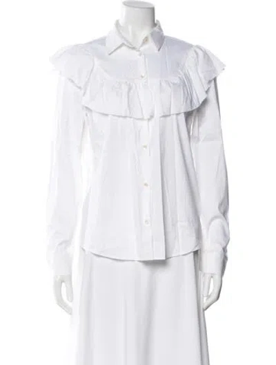 Pre-owned Red Valentino Long Sleeve Blouse In Neutrals