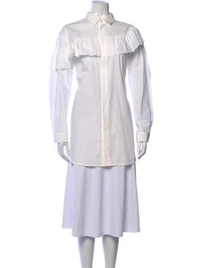 Pre-owned Red Valentino Long Sleeve Blouse In White