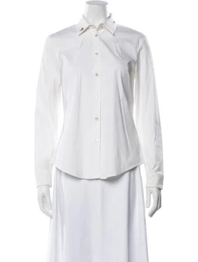 Pre-owned Red Valentino Long Sleeve Blouse In White