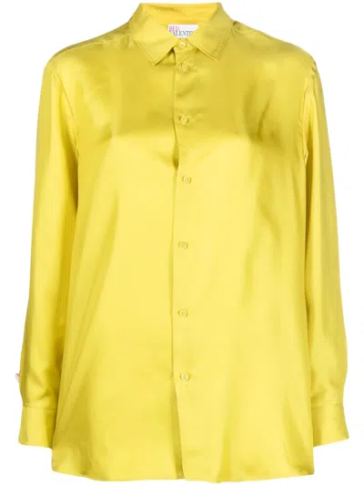Red Valentino Klassisches Seidenhemd In Yellow