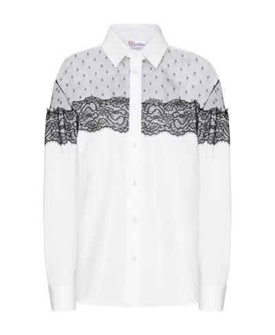 Red Valentino Long-sleeved Shirt In White