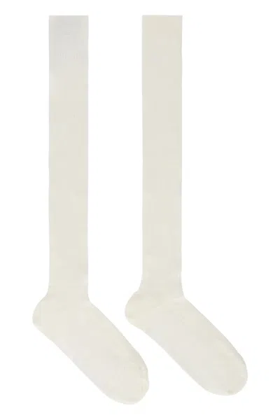 Red Valentino Long White Cream-colored Socks, Soft And Versatile.