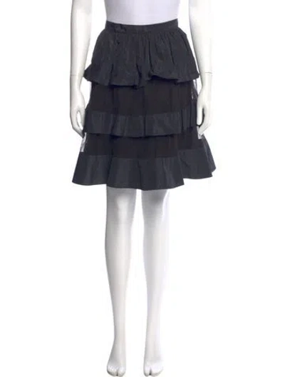 Pre-owned Red Valentino Mesh Accents Knee-length Skirt In Black
