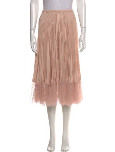 Pre-owned Red Valentino Mesh Accents Midi Length Skirt In Neutral