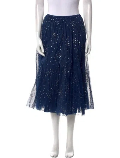 Pre-owned Red Valentino Mesh Accents Midi Length Skirt W/ Tags