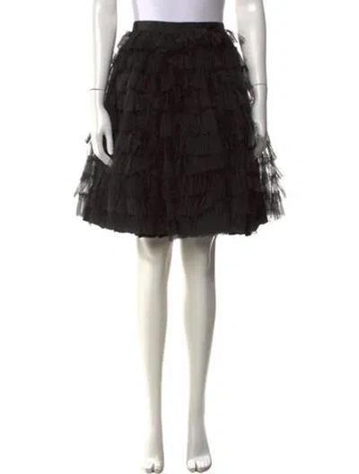 Pre-owned Red Valentino Mesh Accents Mini Skirt In Black