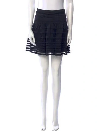 Pre-owned Red Valentino Mesh Mini Skirt In Black