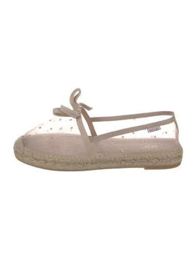 Pre-owned Red Valentino Mesh Polka Dot Print Espadrilles In Pink