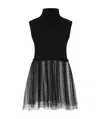 Red Valentino Mesh Tulle Knitted Pullover In Black