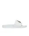 Red Valentino Metal Heart Shaped Flip-flops In White