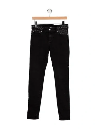 Pre-owned Red Valentino Mid-rise Skinny Leg Jeans In Black