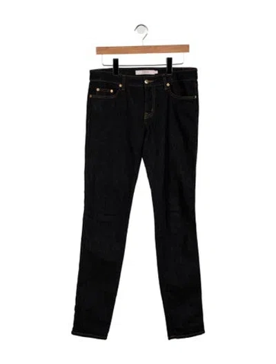 Pre-owned Red Valentino Mid-rise Straight Leg Jeans In Blue