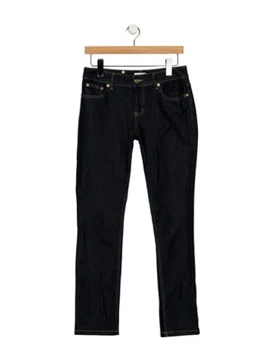 Pre-owned Red Valentino Mid-rise Straight Leg Jeans In Blue