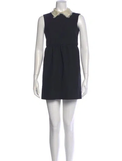Pre-owned Red Valentino Mini Dress In Black