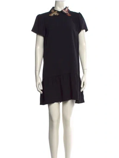 Pre-owned Red Valentino Mini Dress In Black