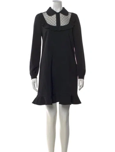 Pre-owned Red Valentino Mini Dress In Black