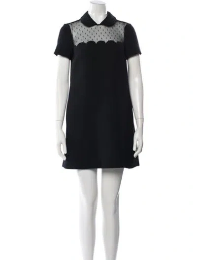 Pre-owned Red Valentino Mini Dress In Black
