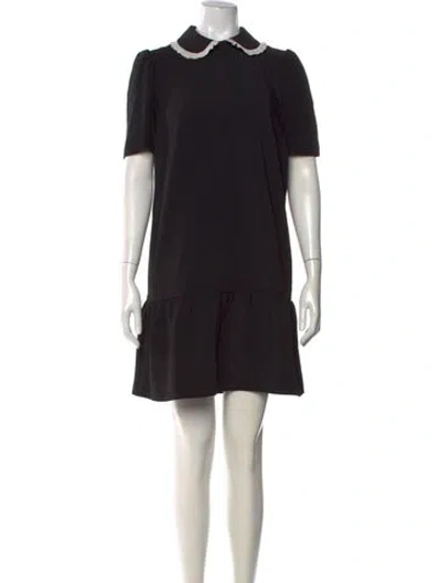 Pre-owned Red Valentino Mini Dress In Black