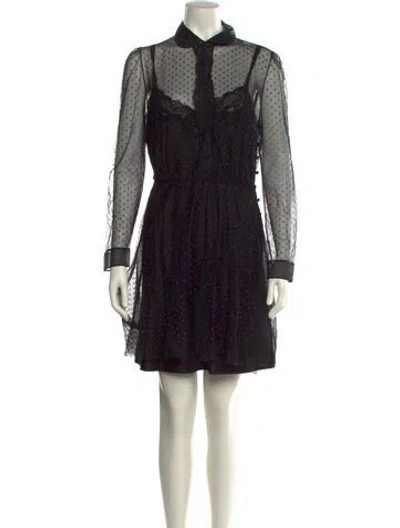 Pre-owned Red Valentino Mini Dress In Black