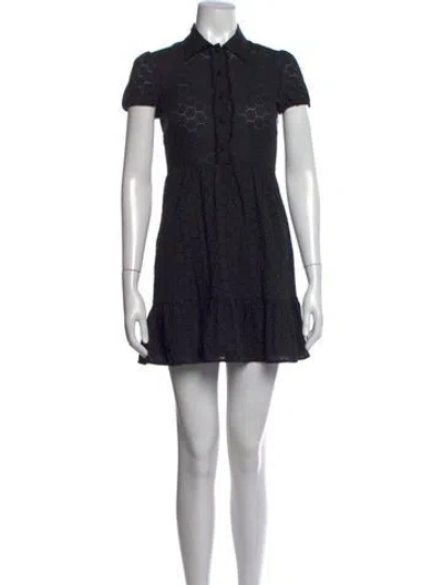 Pre-owned Red Valentino Mini Dress In Black