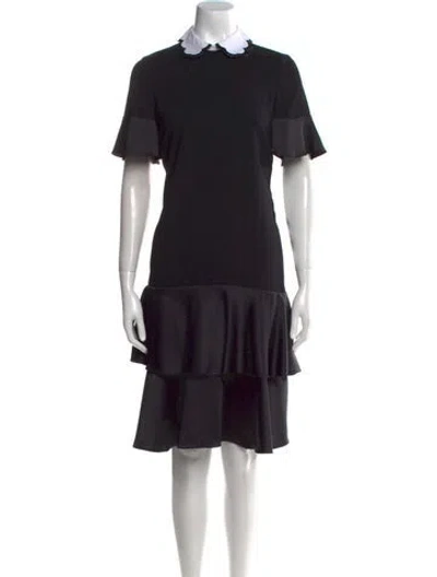 Pre-owned Red Valentino Mock Neck Knee-length Dress In Black