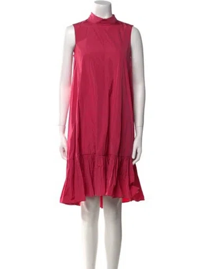 Pre-owned Red Valentino Mock Neck Knee-length Dress In Red