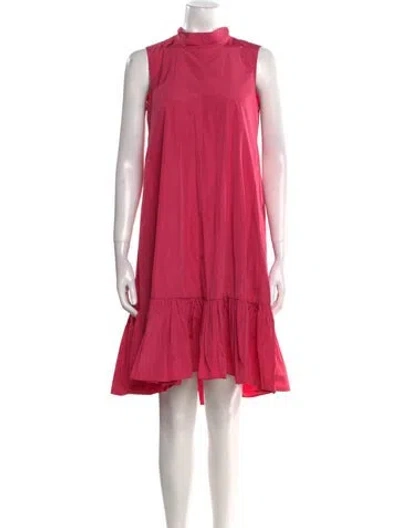 Pre-owned Red Valentino Mock Neck Knee-length Dress W/ Tags In Pink