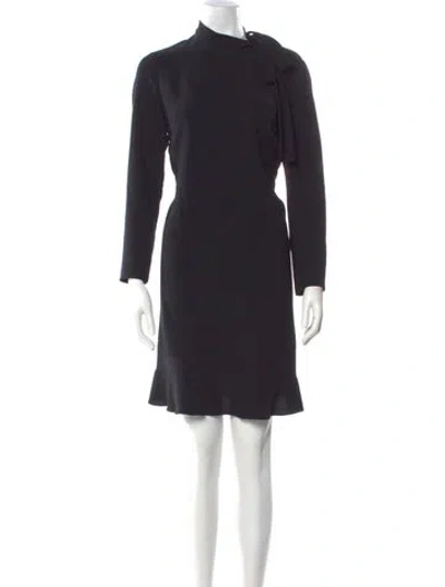 Pre-owned Red Valentino Mock Neck Mini Dress In Black