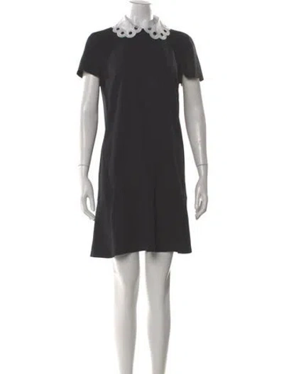 Pre-owned Red Valentino Mock Neck Mini Dress In Gray