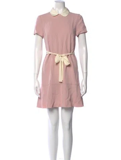 Pre-owned Red Valentino Mock Neck Mini Dress In Pink