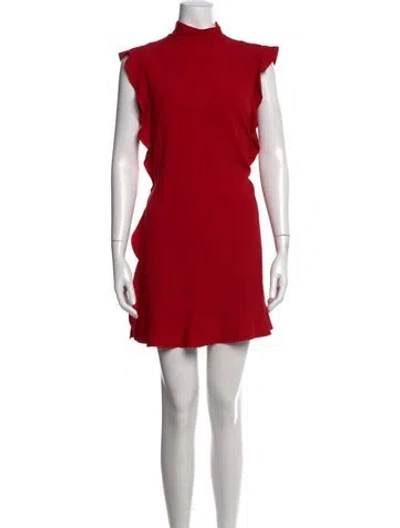 Pre-owned Red Valentino Mock Neck Mini Dress In Red