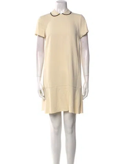 Pre-owned Red Valentino Mock Neck Mini Dress W/ Tags In Neutral