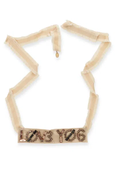Red Valentino Modern Beige Necklace With Versatile Design. In Nude