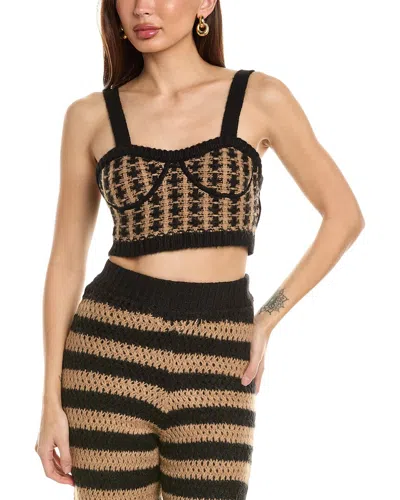 Red Valentino Mohair-blend Bralette In Brown