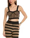 Red Valentino Mohair-blend Bralette In Brown