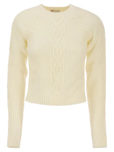 Red Valentino Feminine And Cozy: Mohair-blend Knit Crew Neck For The Cold Season In Ivory
