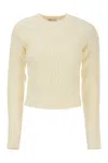 Red Valentino Feminine And Cozy: Mohair-blend Knit Crew Neck For The Cold Season In Ivory