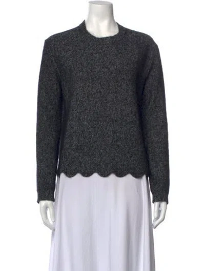 Pre-owned Red Valentino Mohair Crew Neck Sweater In Grey