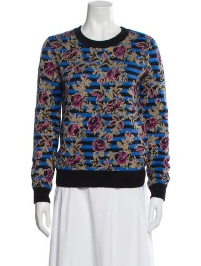 Pre-owned Red Valentino Mohair Printed Sweater In Blue
