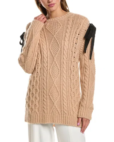 Red Valentino Mohair-blend Tunic Sweater In Brown