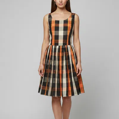 Pre-owned Red Valentino Multicolour Plaid Silk Blend Fit-and-flare Mini Dress S