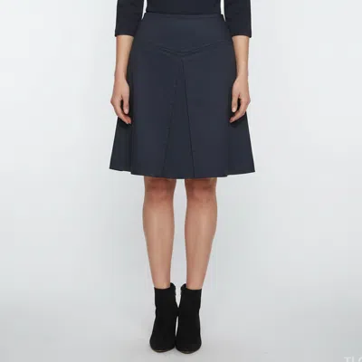 Pre-owned Red Valentino Navy Blue Gabardine Inverted Pleat Mini Skirt M