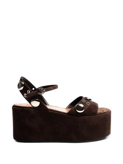 Red Valentino Nellcote Embellished Wedge Sandals In Brown