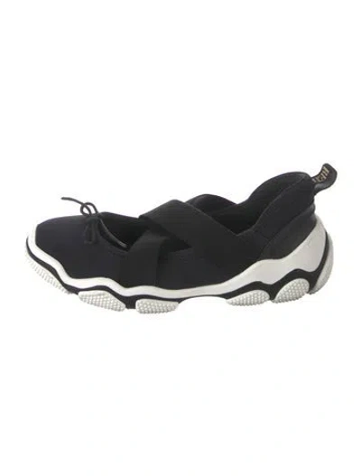 Pre-owned Red Valentino Neoprene Bow Accents Chunky Sneakers In Black
