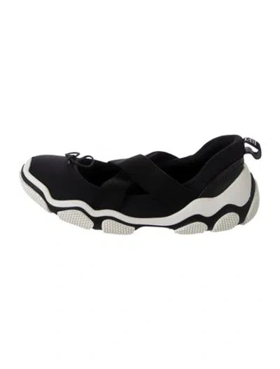 Pre-owned Red Valentino Neoprene Bow Accents Sneakers In Black