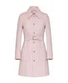 Red Valentino New Shearing Wool Cashmere Coat In Pink